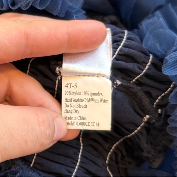 Ruffle Butts Tulle Sleeveless Princess Petti Dress Navy Blue Size 4-5T - Picture 5 of 5